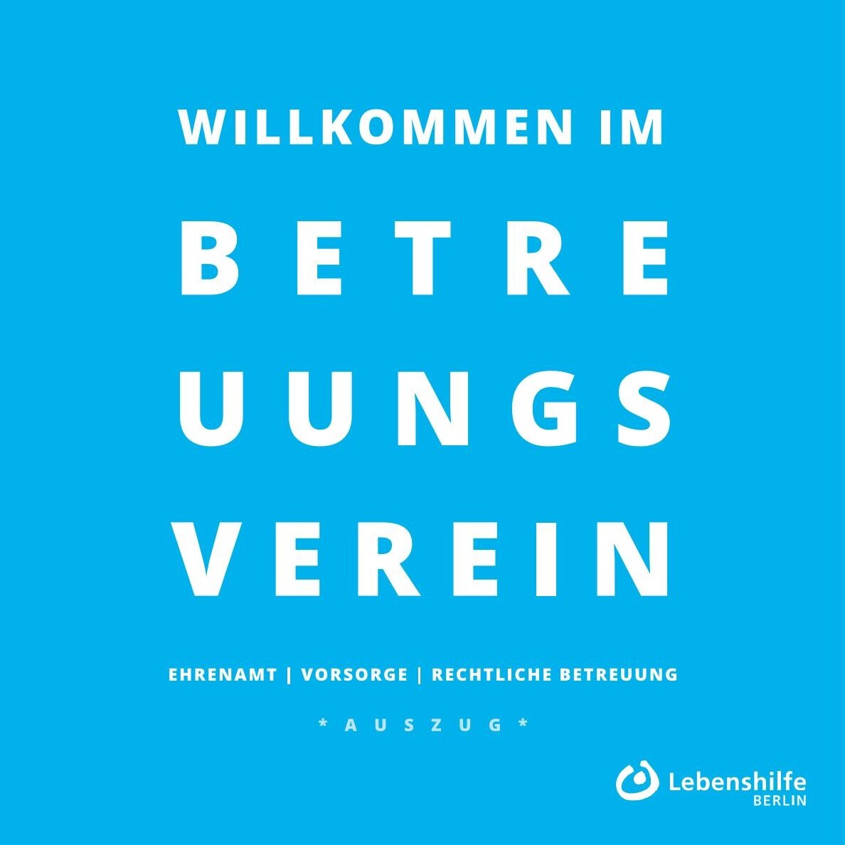 Bild zeigt Titel der Broschüre "Willkommen im Betreuungsverein"