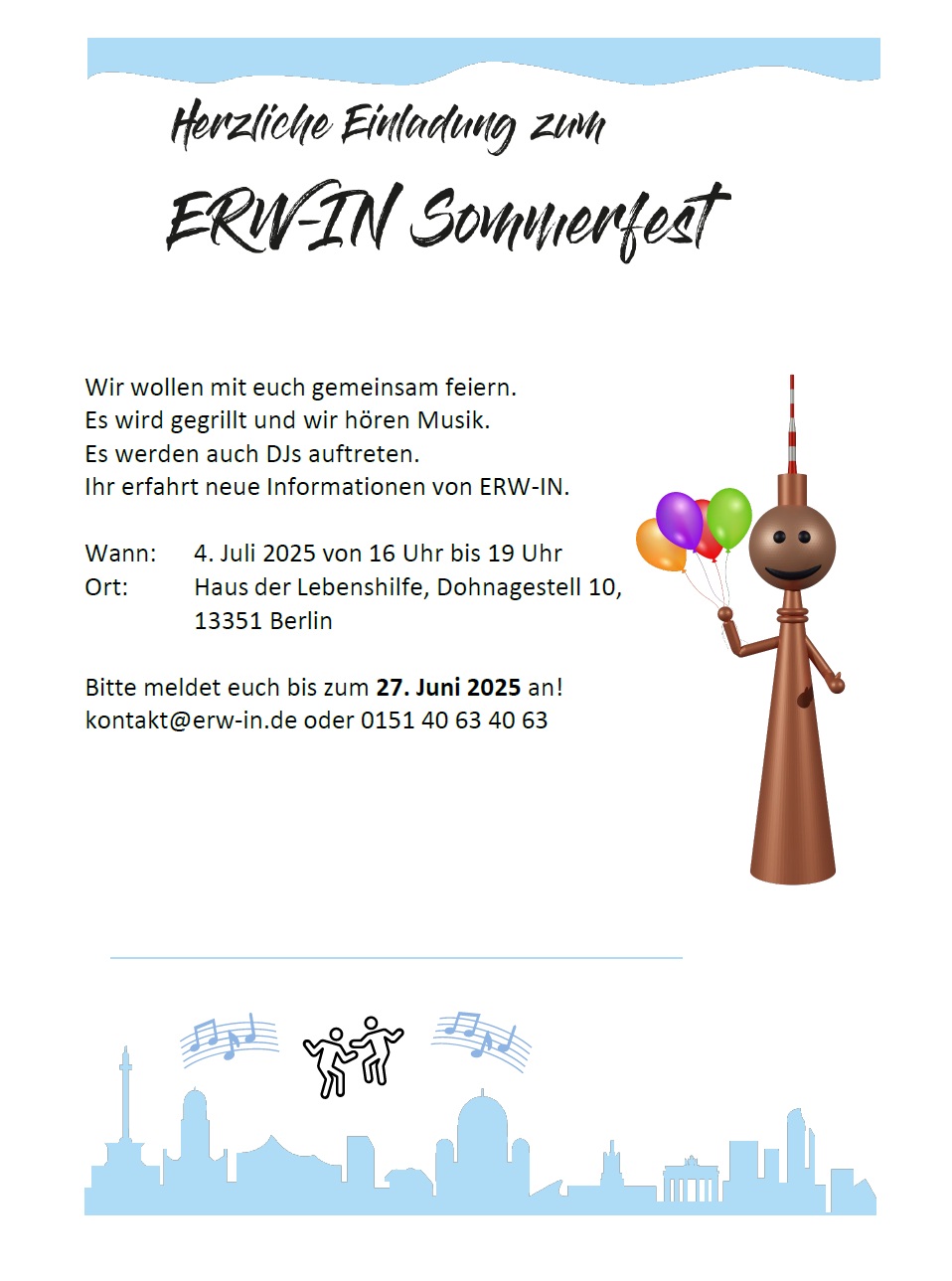 Flyer ERW-IN Sommerfest 2025 