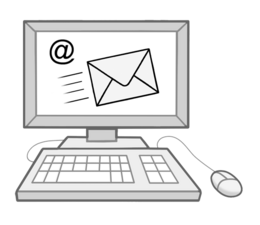 E-Mail, © Lebenshilfe für Menschen mit geistiger Behinderung Bremen e. V., Illustrator Stefan Albers, Atelier Fleetinsel, 2013