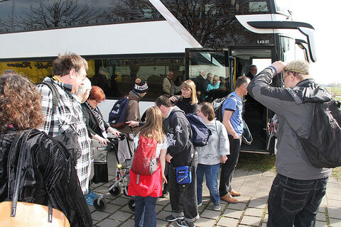 Mit dem Bus geht es auf nach Leipzig.